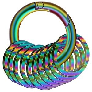 Rainbow Key Ring Heavy Duty Metal Pet Dog Tags New